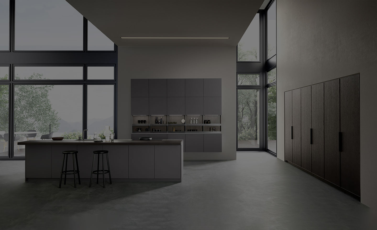 Arkè Shape kitchen - Tiered design - Pedini Kitchens
